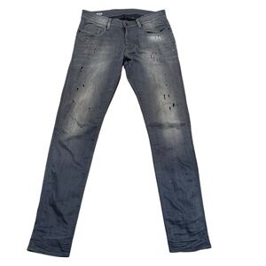 G-Star Men's raw distressed Revend super slim gray denim jeans 31x34 streetwear